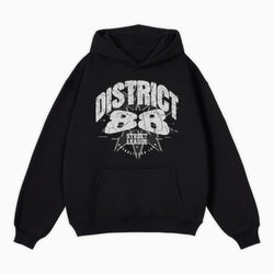 Black hoodie with &