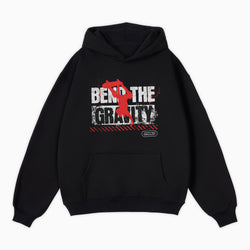 Black hoodie with &