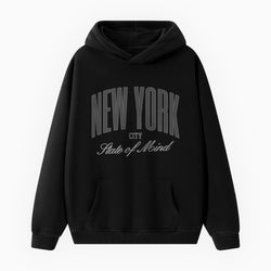 Black hoodie with &