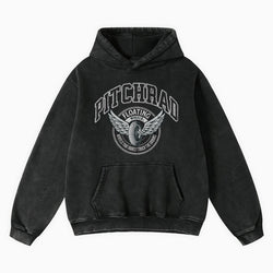 Black hoodie with &