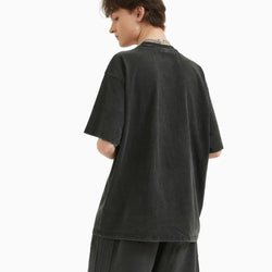 Relaxed Fit Solid Dark Blank Washed T-Shirt Pitchrad 5 