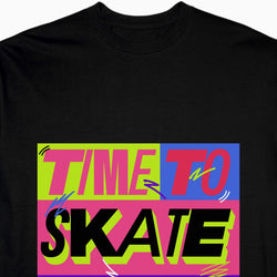 Black t-shirt with colorful &