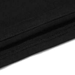 Close-up of black fabric with visible stitching on a white background