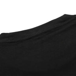 Close-up of a black garment with a white background
