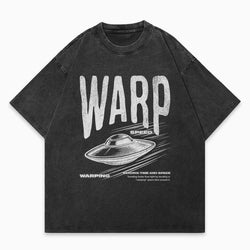 Black t-shirt with UFO graphic and &