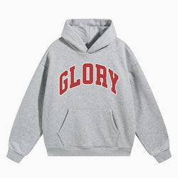 Gray hoodie with &