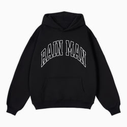 Black hoodie with &